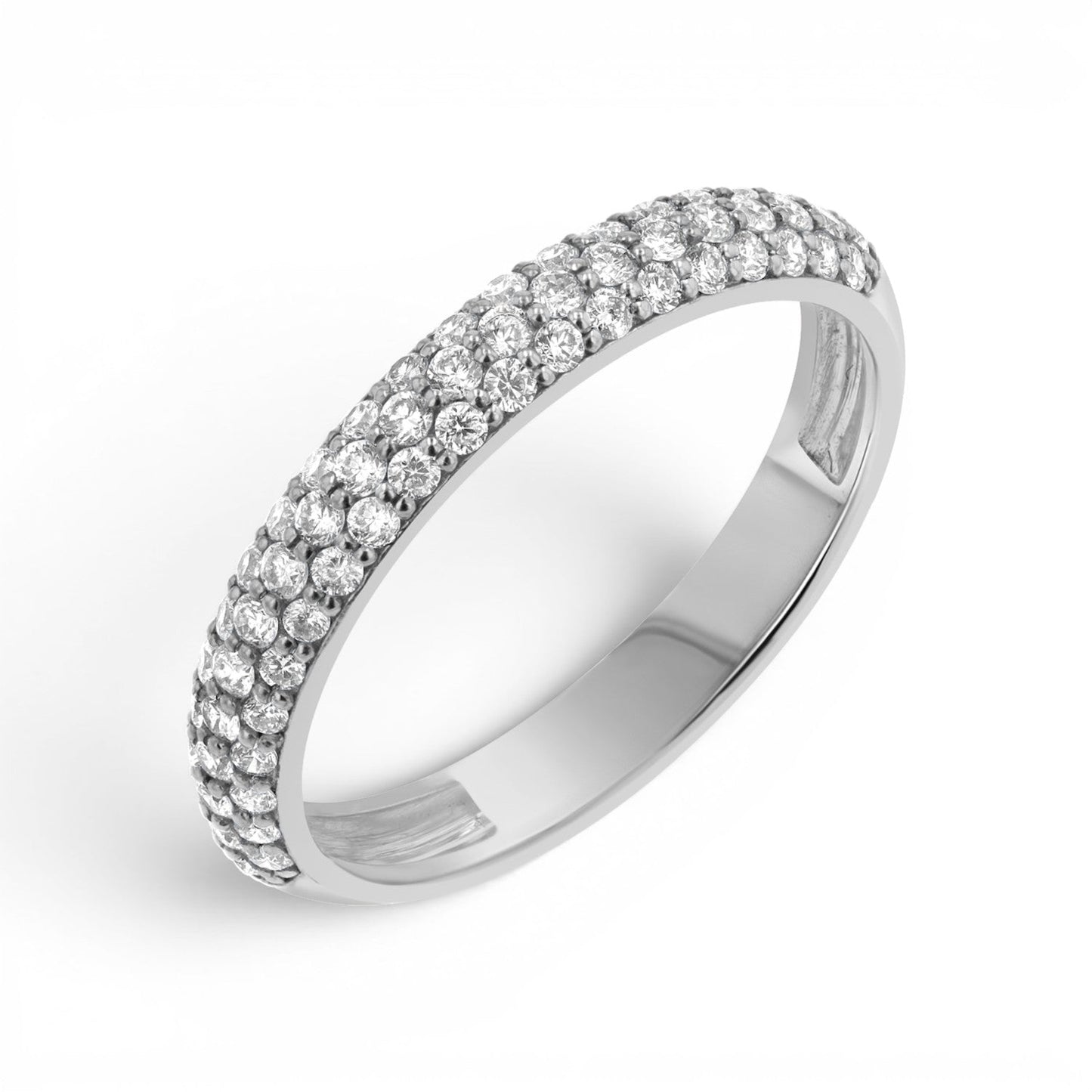 Three Row Pave Diamond Band - Lotus Diamond