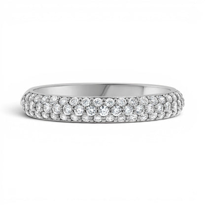 Three Row Pave Diamond Band - Lotus Diamond
