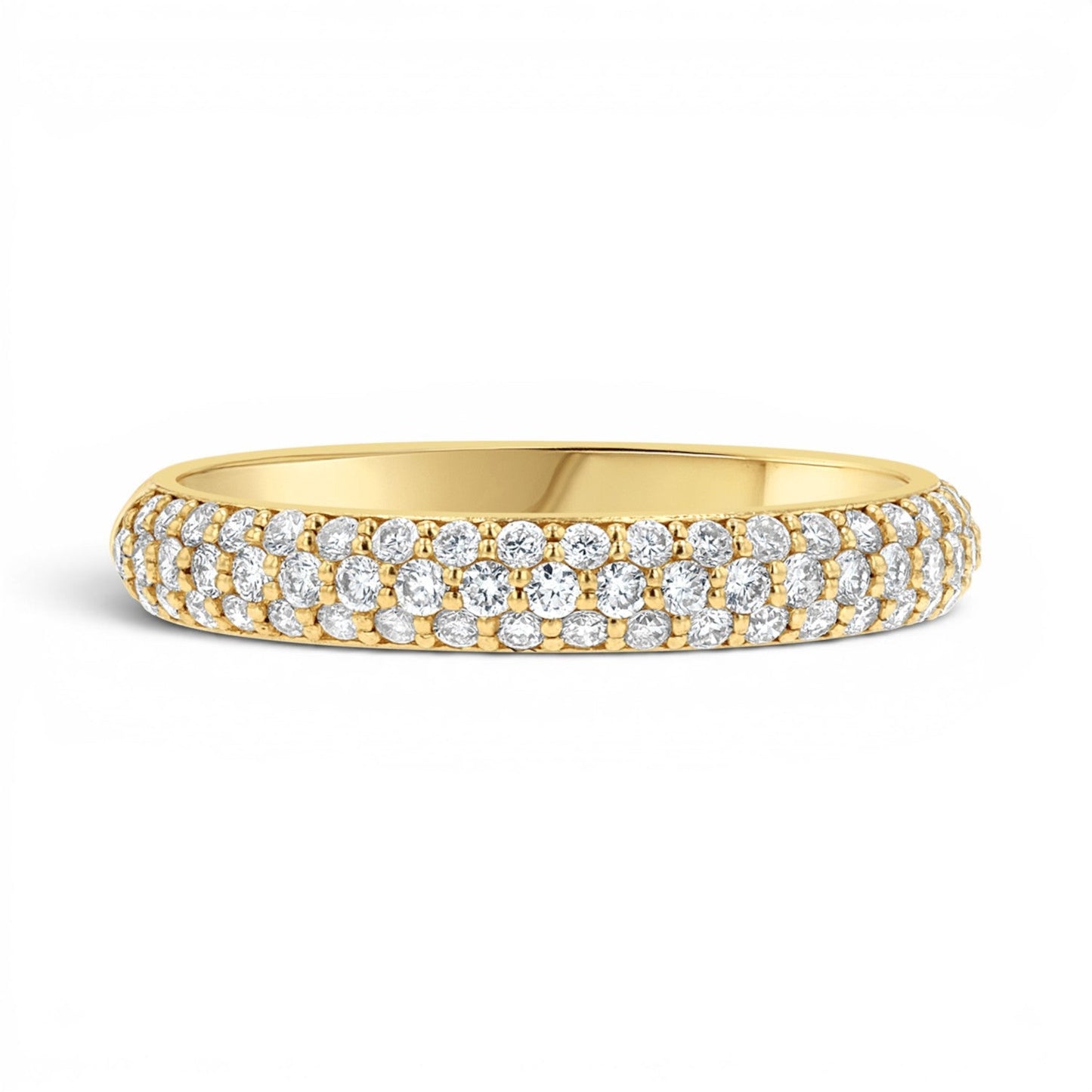 Three Row Pave Diamond Band - Lotus Diamond