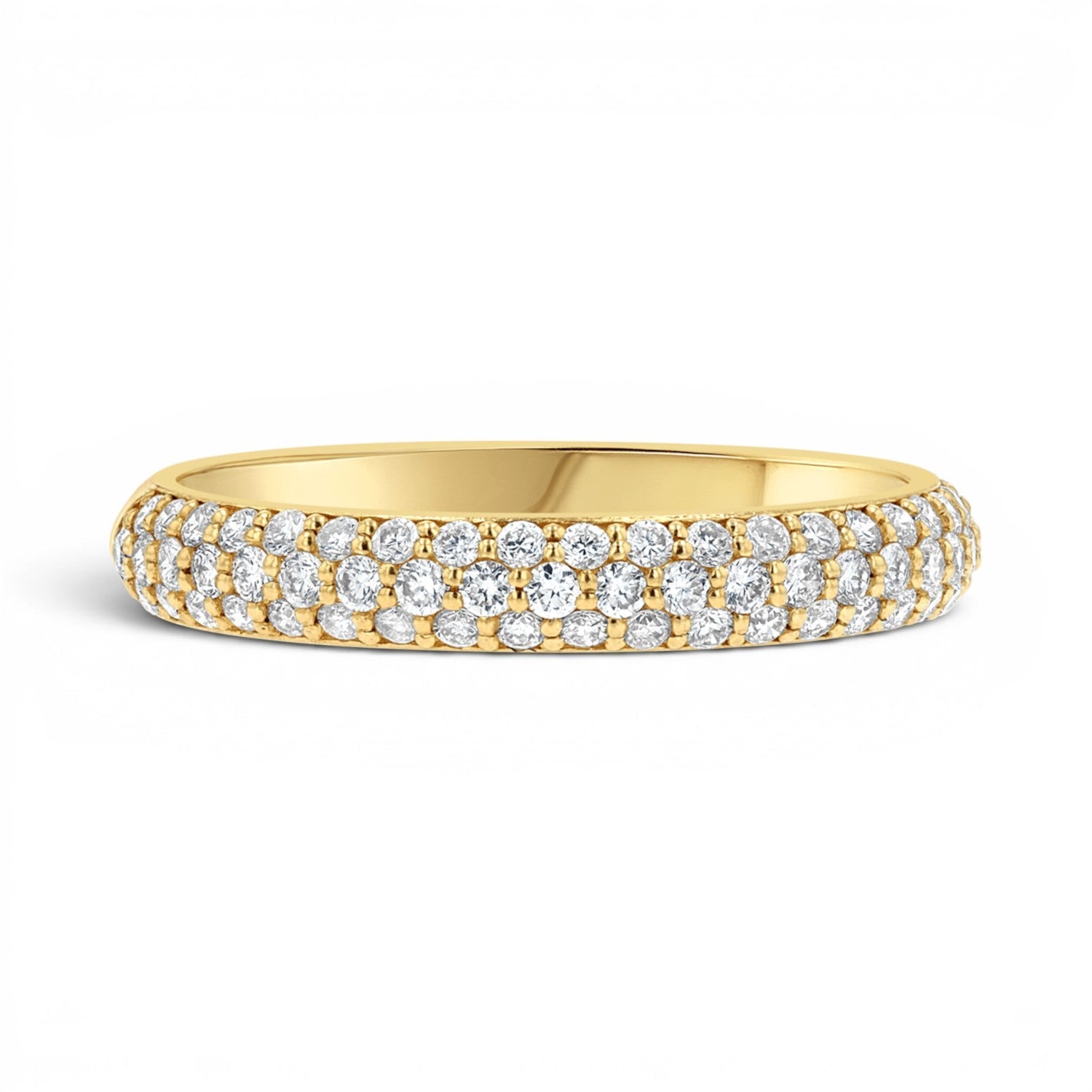 Three Row Pave Diamond Band - Lotus Diamond