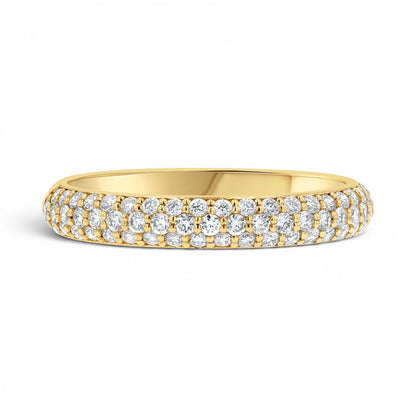 Three Row Pave Diamond Band - Lotus Diamond