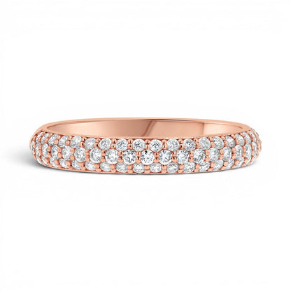 Three Row Pave Diamond Band - Lotus Diamond