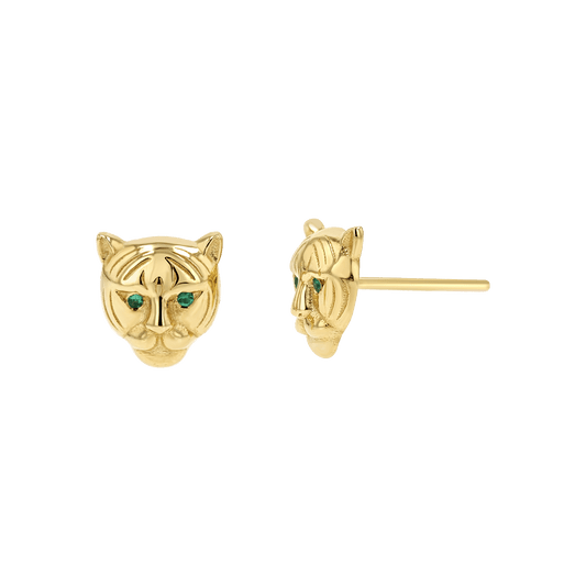 Tiger Stud Earrings - Lotus Diamond