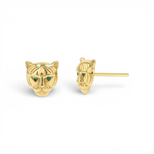 Tiger Stud Earrings - Lotus Diamond