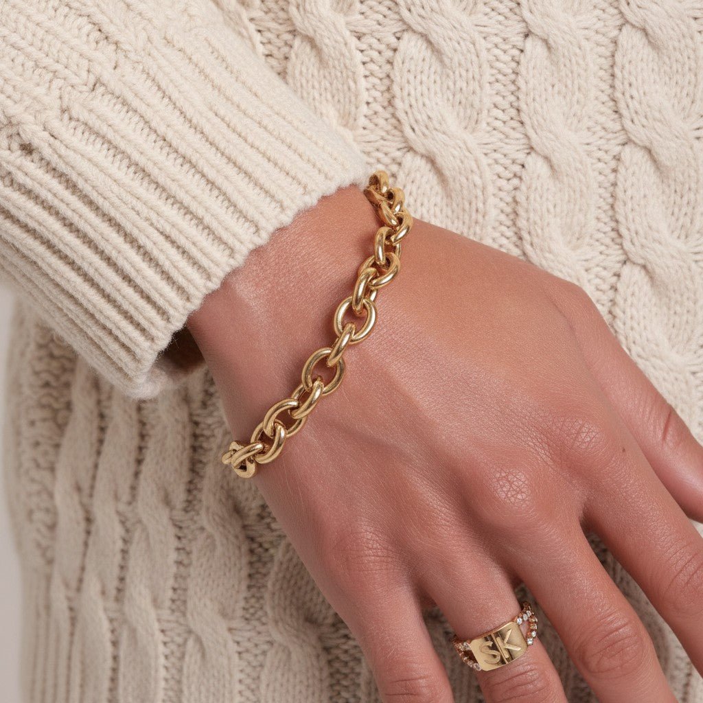 Tres Luxe Chain Bracelet - Lotus Diamond