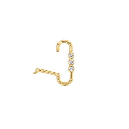 Tri - Bezel Diamond Paper Clip Connector - Lotus Diamond