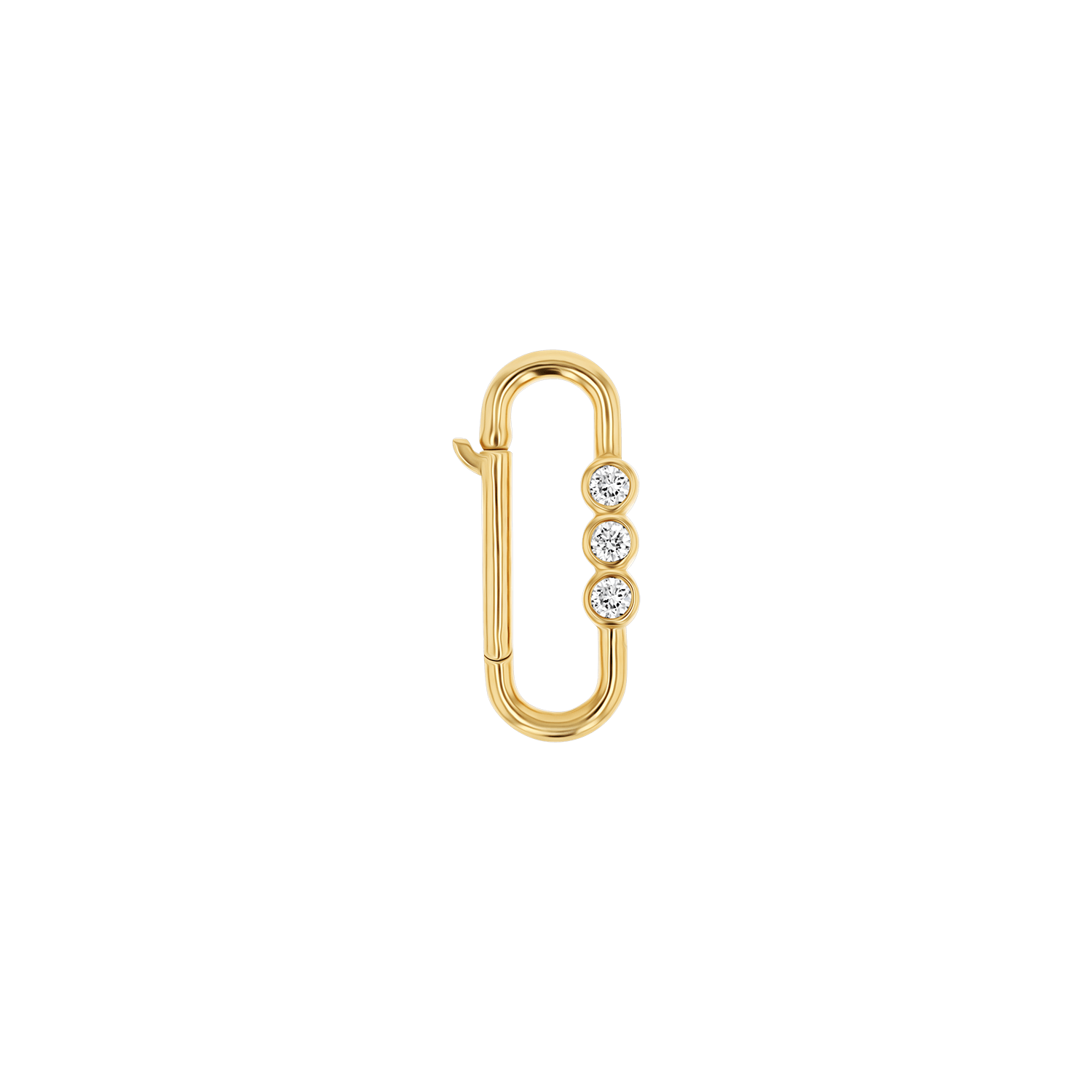 Tri - Bezel Diamond Paper Clip Connector - Lotus Diamond