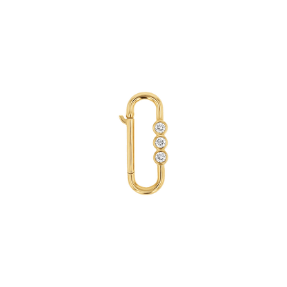 Tri - Bezel Diamond Paper Clip Connector - Lotus Diamond