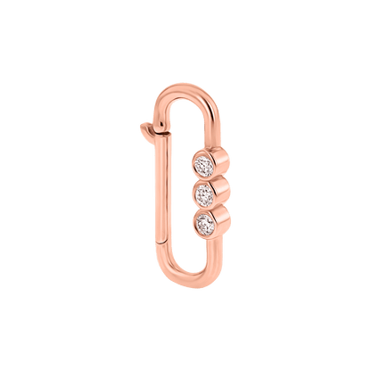 Tri - Bezel Diamond Paper Clip Connector - Lotus Diamond