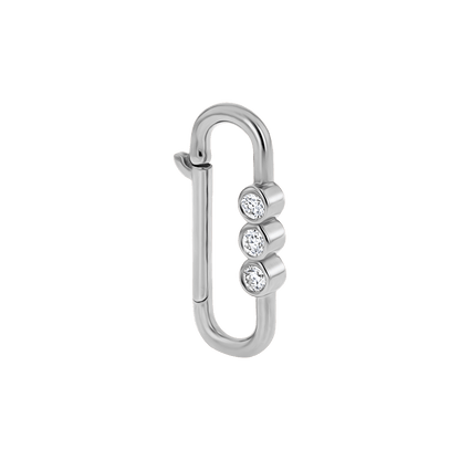 Tri - Bezel Diamond Paper Clip Connector - Lotus Diamond