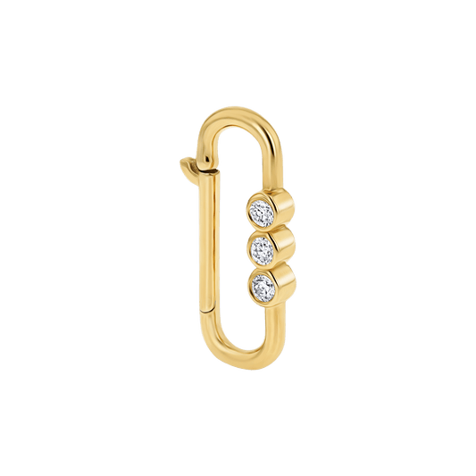 Tri - Bezel Diamond Paper Clip Connector - Lotus Diamond