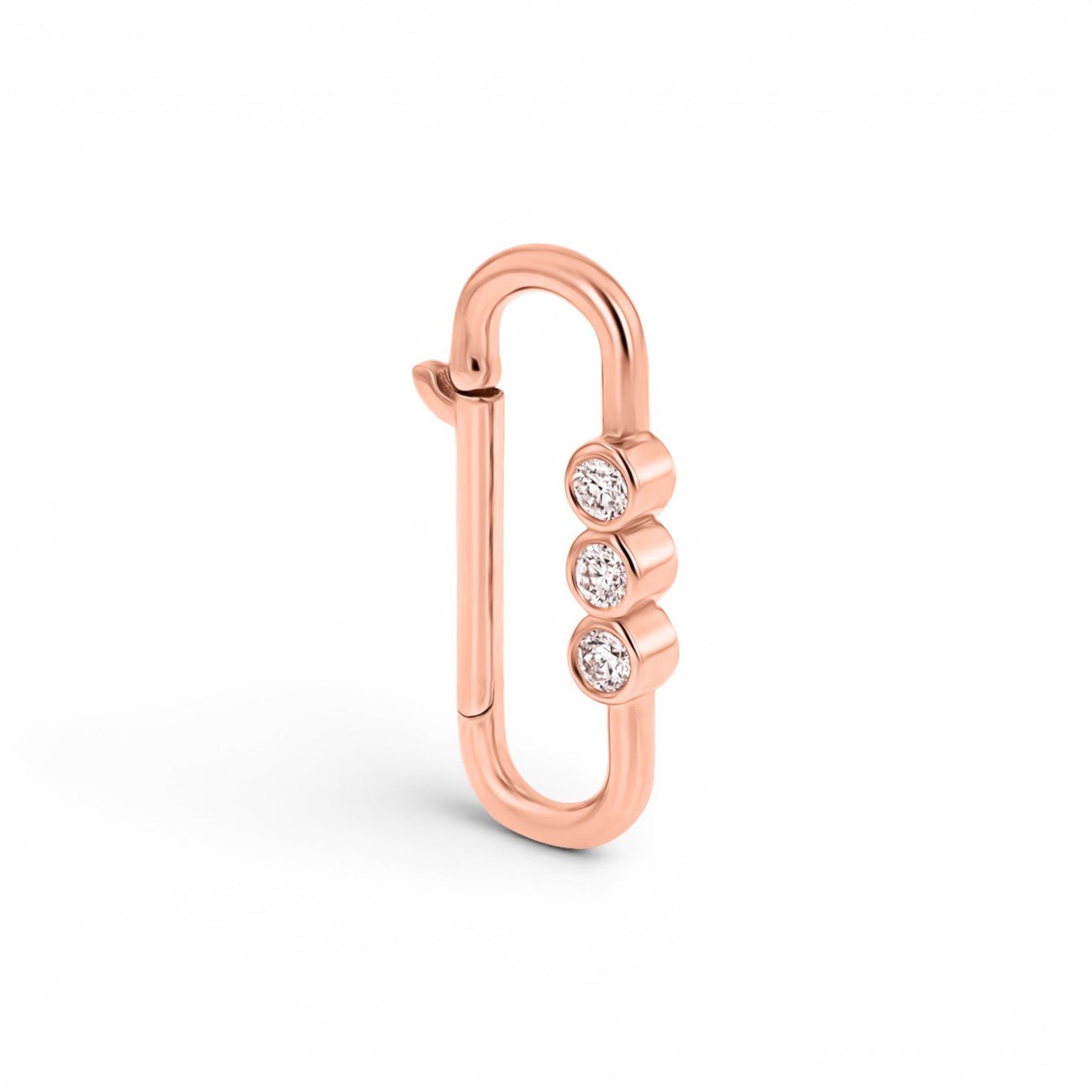 Tri - Bezel Diamond Paper Clip Connector - Lotus Diamond
