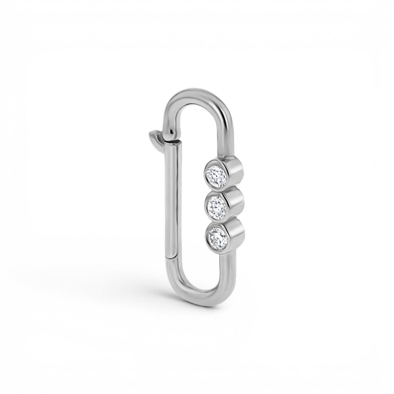 Tri - Bezel Diamond Paper Clip Connector - Lotus Diamond