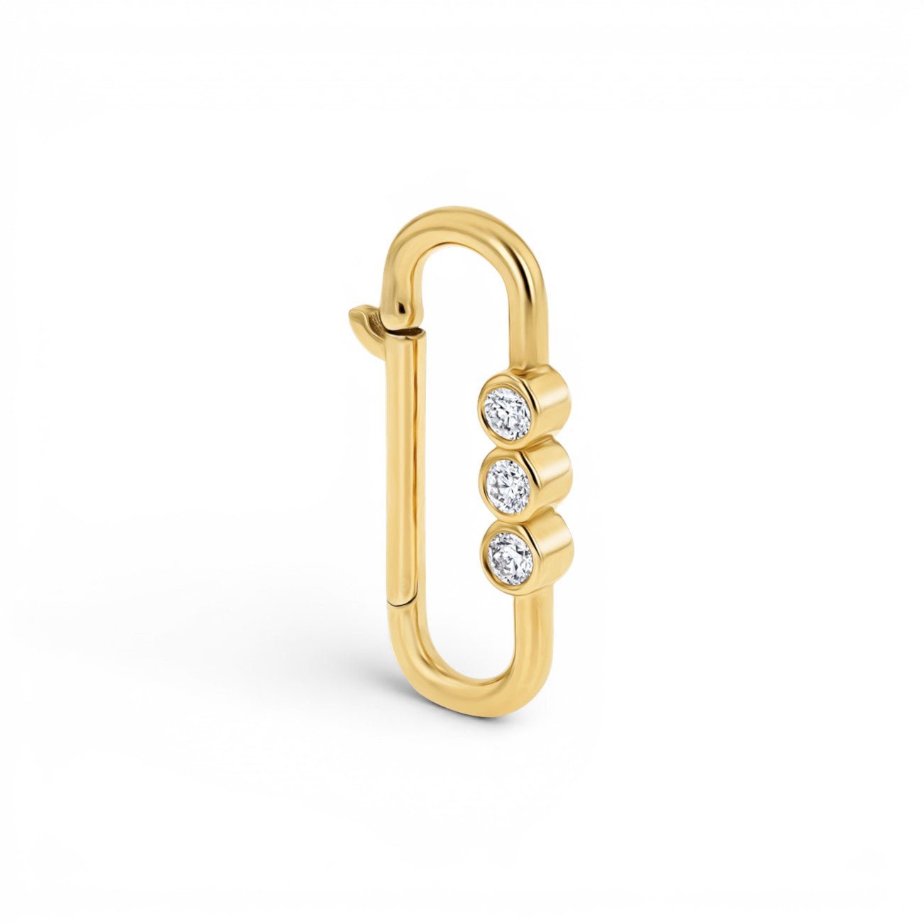 Tri - Bezel Diamond Paper Clip Connector - Lotus Diamond