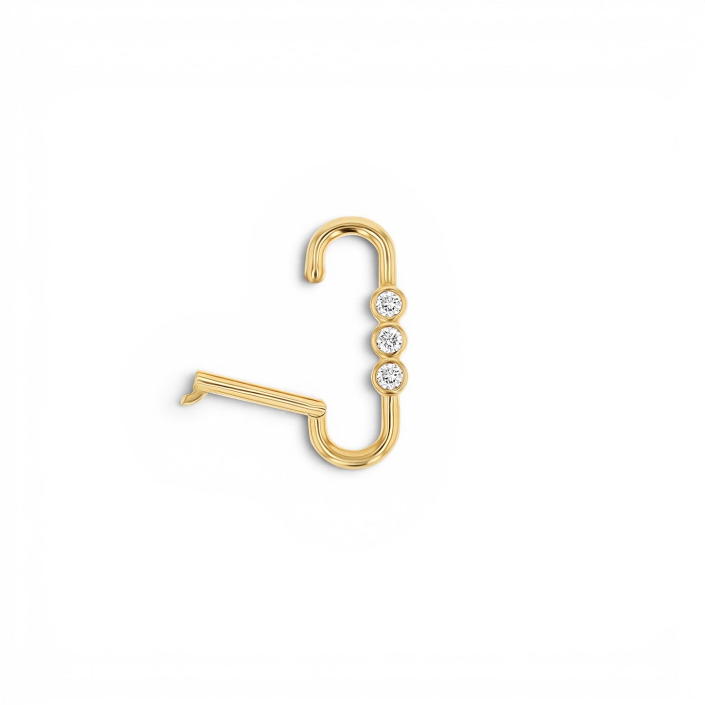 Tri - Bezel Diamond Paper Clip Connector - Lotus Diamond