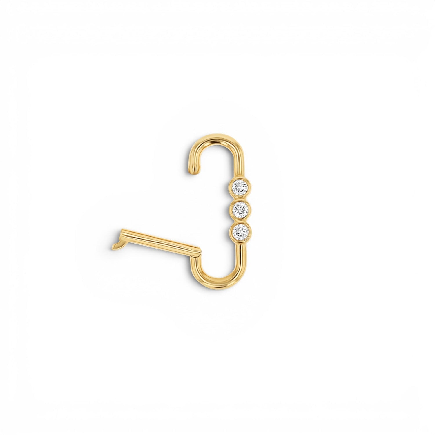 Tri - Bezel Diamond Paper Clip Connector - Lotus Diamond