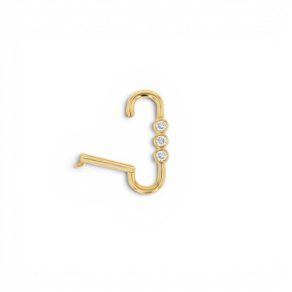 Tri - Bezel Diamond Paper Clip Connector - Lotus Diamond