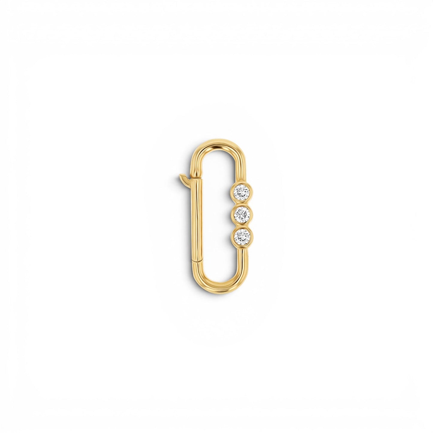 Tri - Bezel Diamond Paper Clip Connector - Lotus Diamond