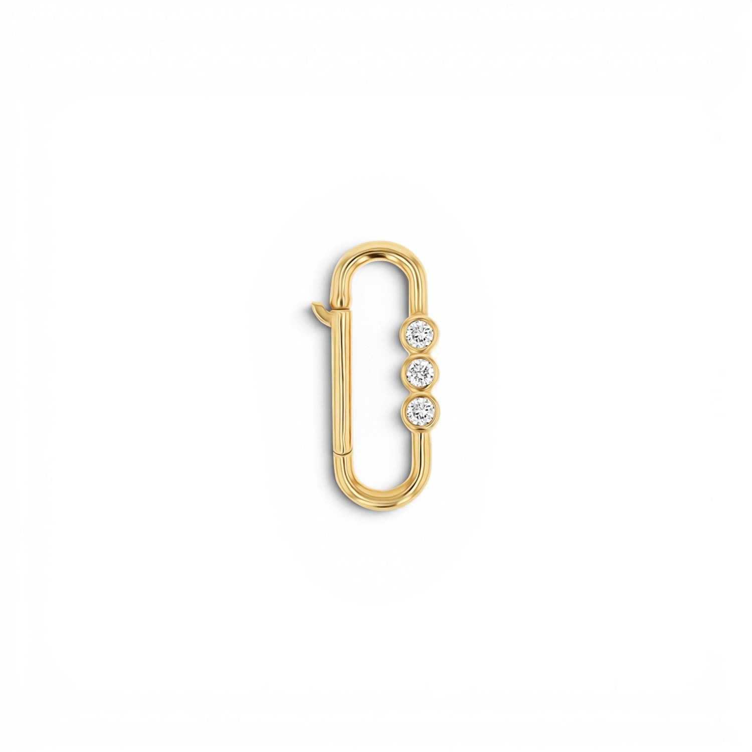 Tri - Bezel Diamond Paper Clip Connector - Lotus Diamond