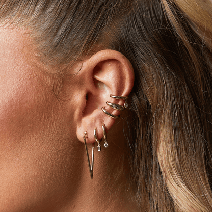 Triangle Hoop Earrings - Lotus Diamond