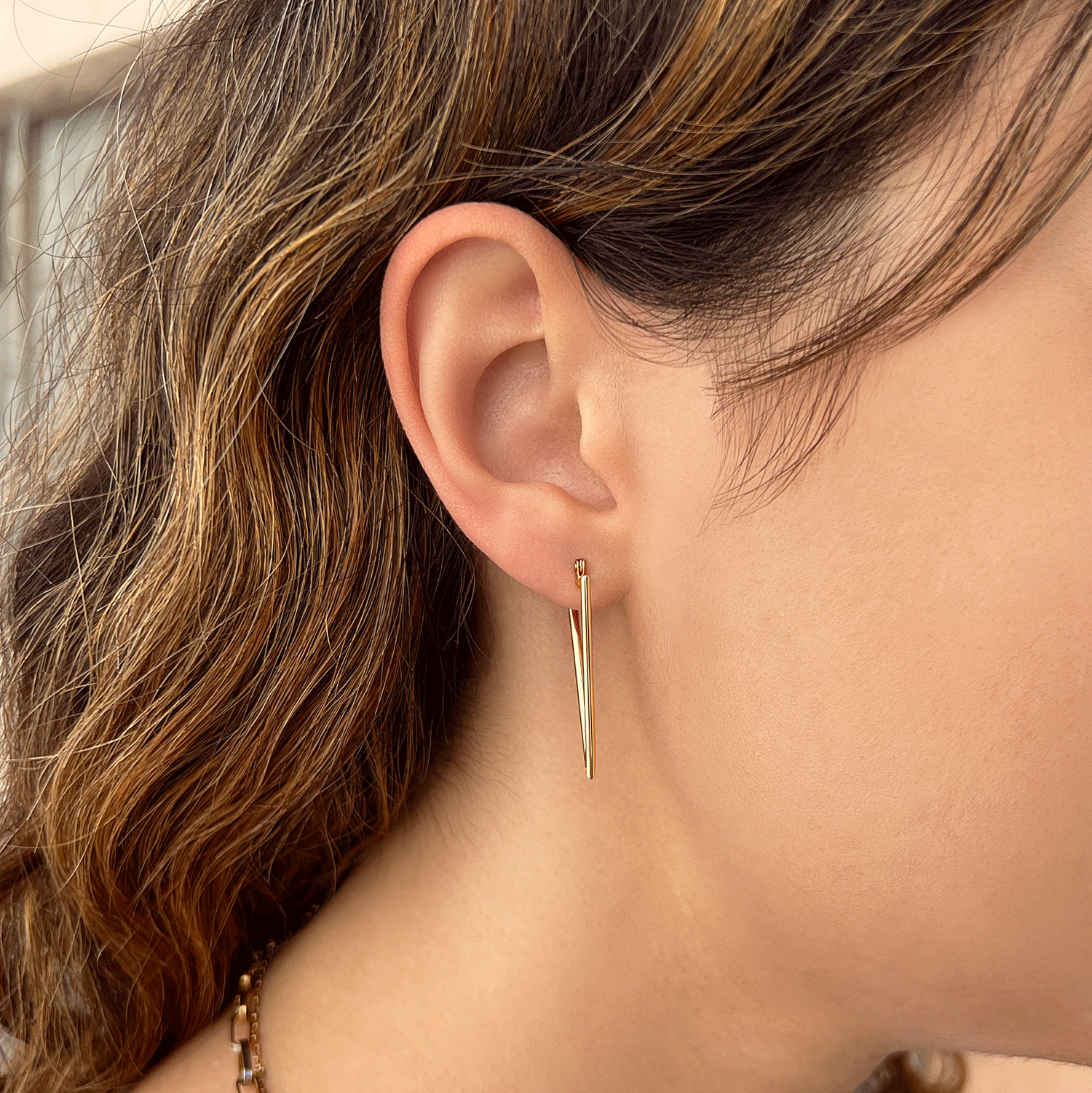 Triangle Hoop Earrings - Lotus Diamond