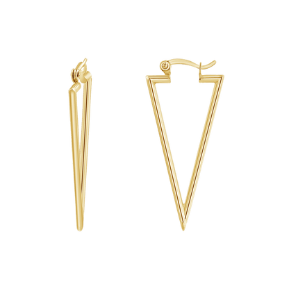 Triangle Hoop Earrings - Lotus Diamond
