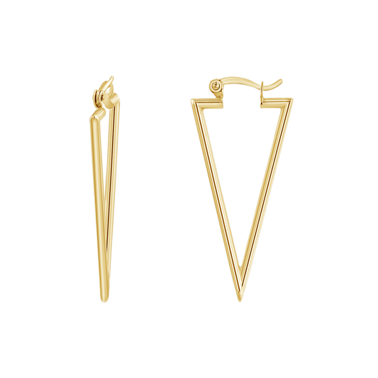 Triangle Hoop Earrings - Lotus Diamond