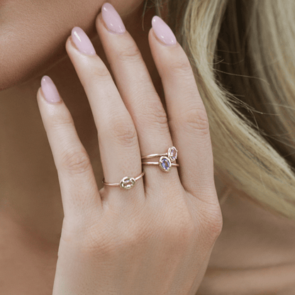 Trio Oval Sapphire Ring Set - Lotus Diamond