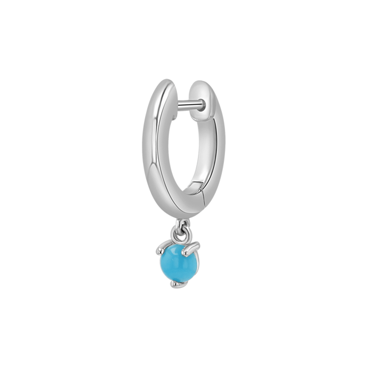 Turquoise Charm Drop Huggies - Lotus Diamond