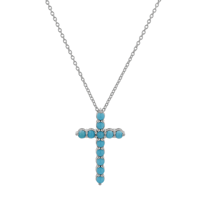 Turquoise Cross Necklace - Lotus Diamond