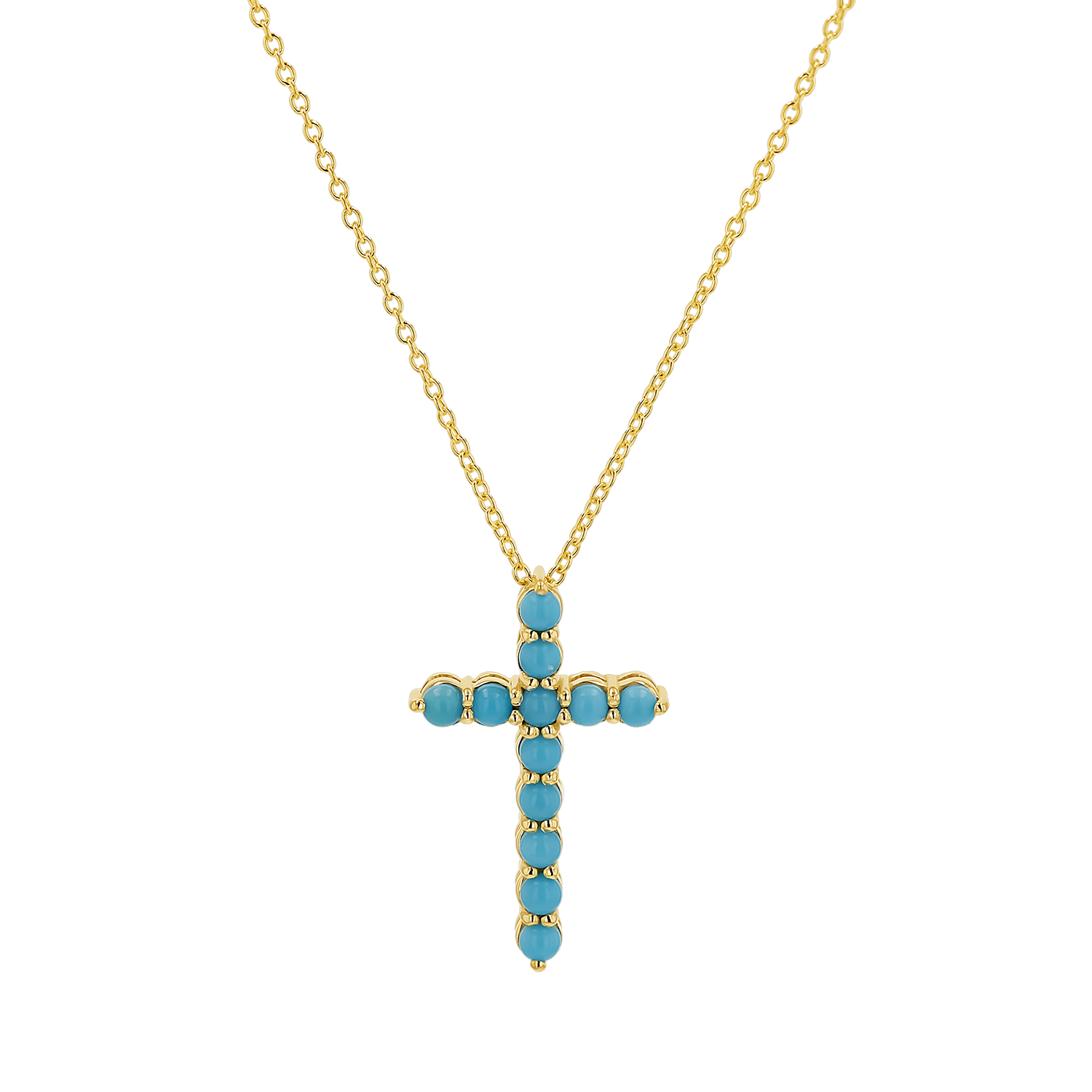 Turquoise Cross Necklace - Lotus Diamond