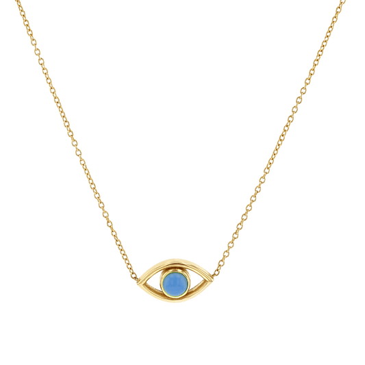 Turquoise Evil Eye Necklace - Lotus Diamond