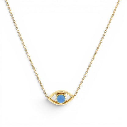 Turquoise Evil Eye Necklace - Lotus Diamond