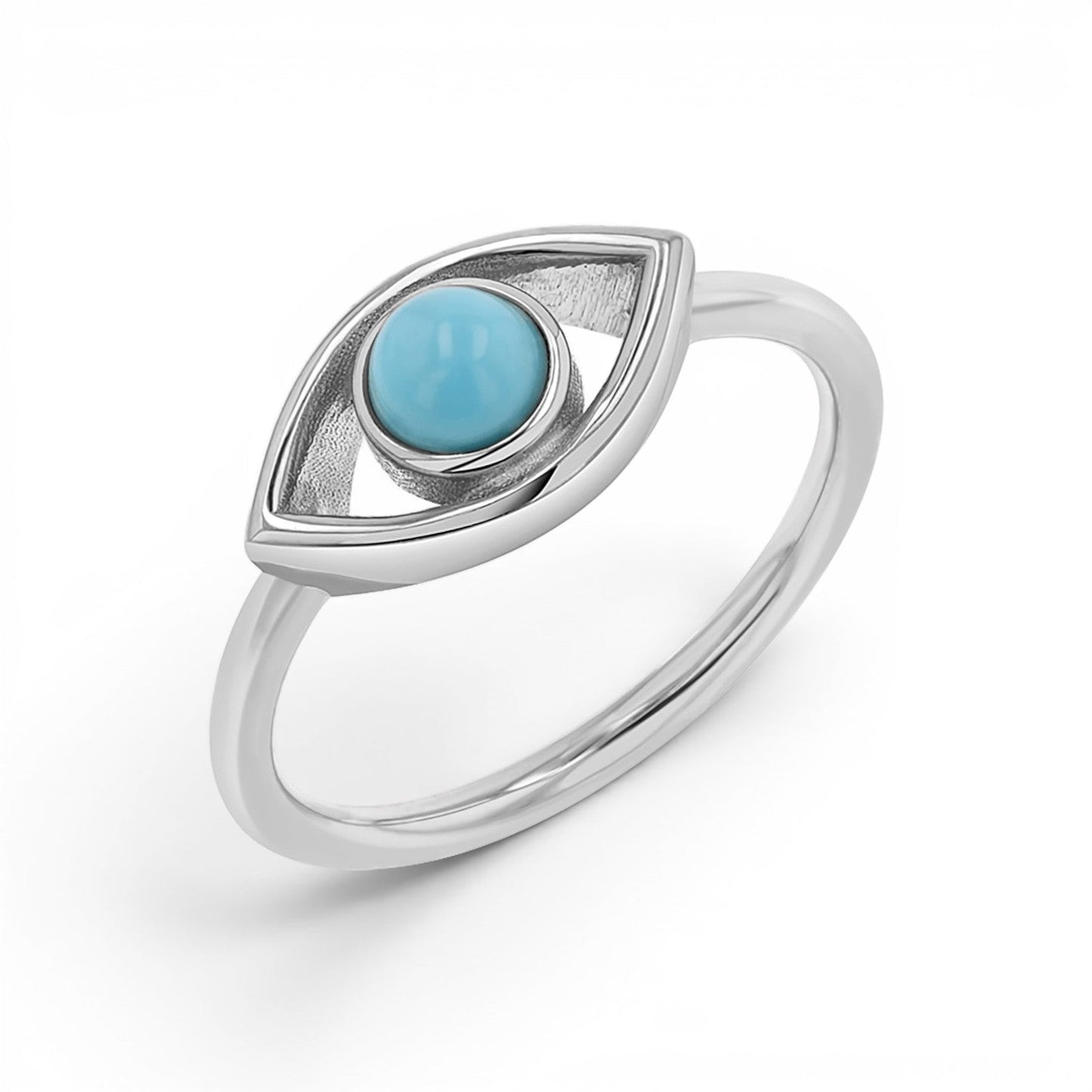 Turquoise Evil Eye Ring - Lotus Diamond
