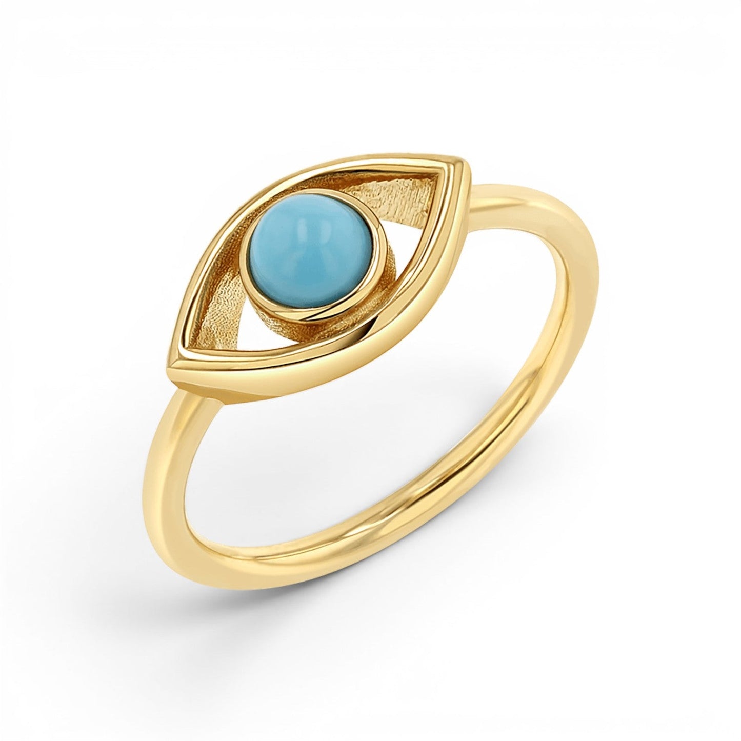 Turquoise Evil Eye Ring - Lotus Diamond