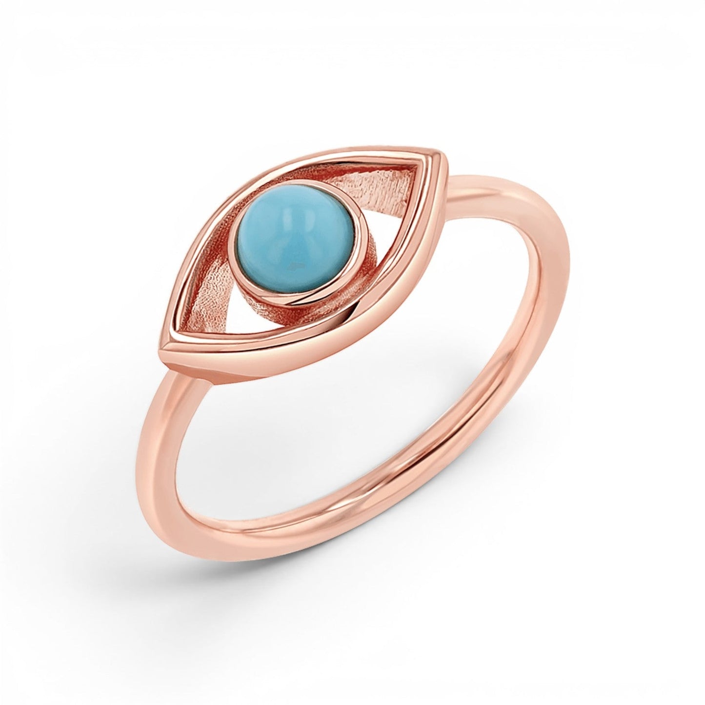 Turquoise Evil Eye Ring - Lotus Diamond