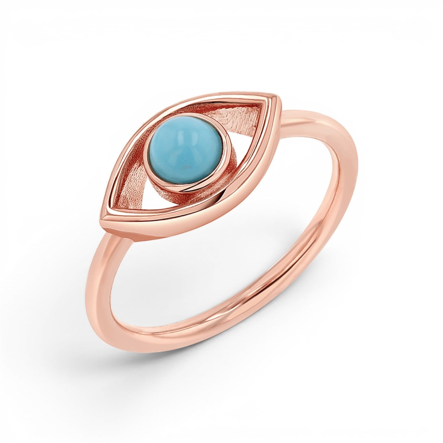 Turquoise Evil Eye Ring - Lotus Diamond