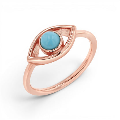 Turquoise Evil Eye Ring - Lotus Diamond