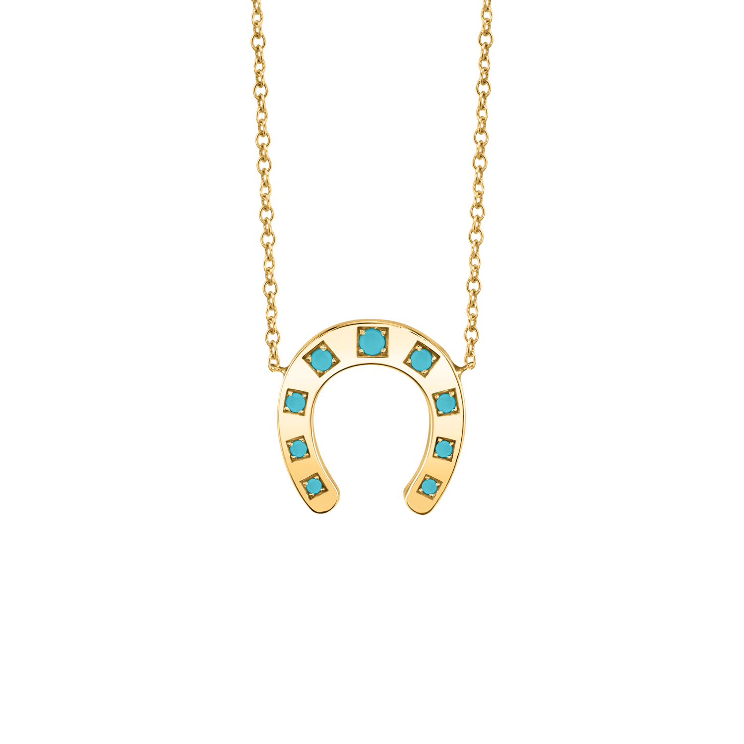 Turquoise Horseshoe Necklace - Lotus Diamond