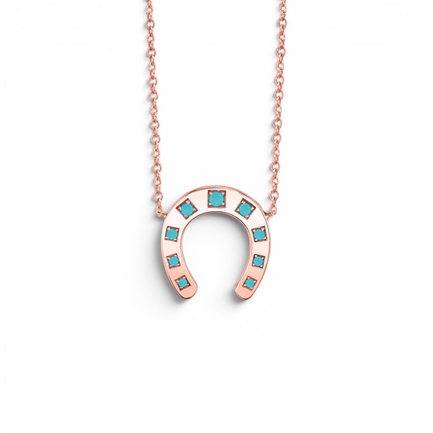 Turquoise Horseshoe Necklace - Lotus Diamond