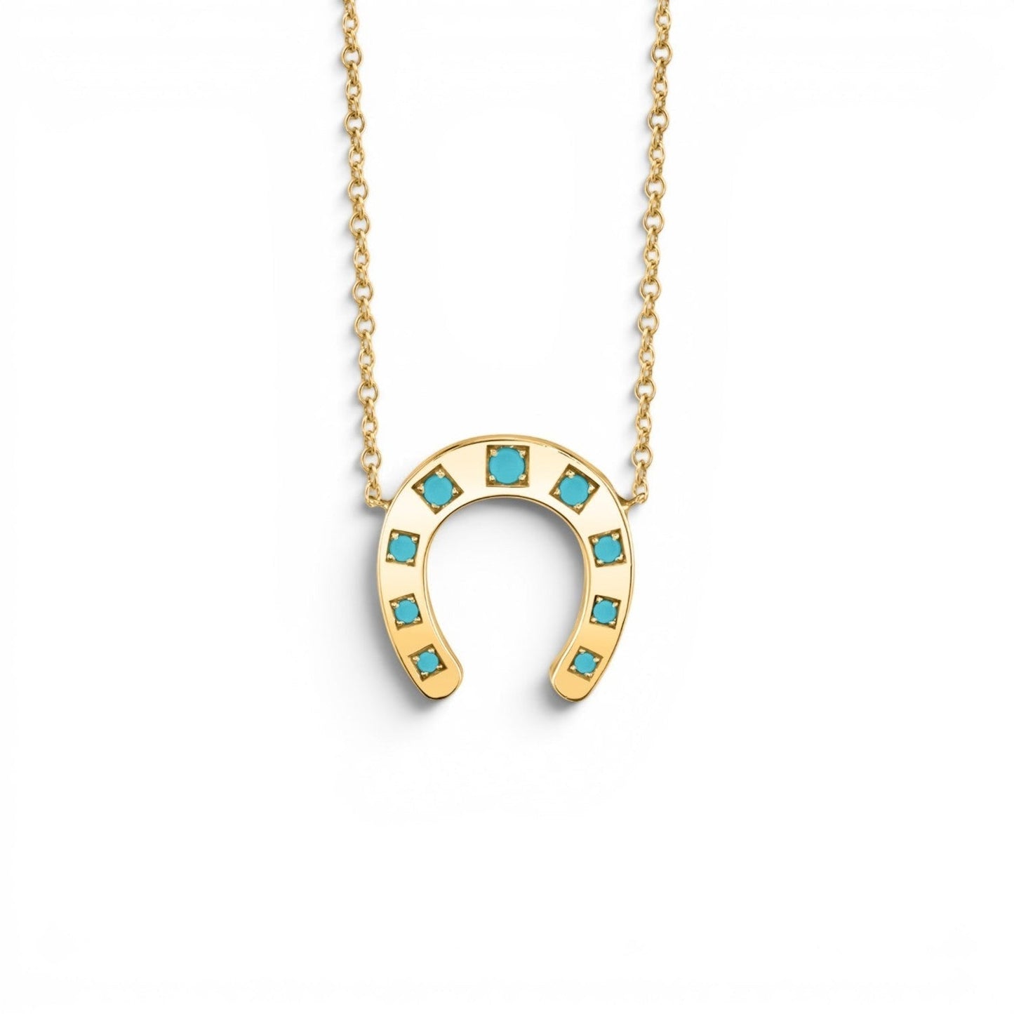 Turquoise Horseshoe Necklace - Lotus Diamond