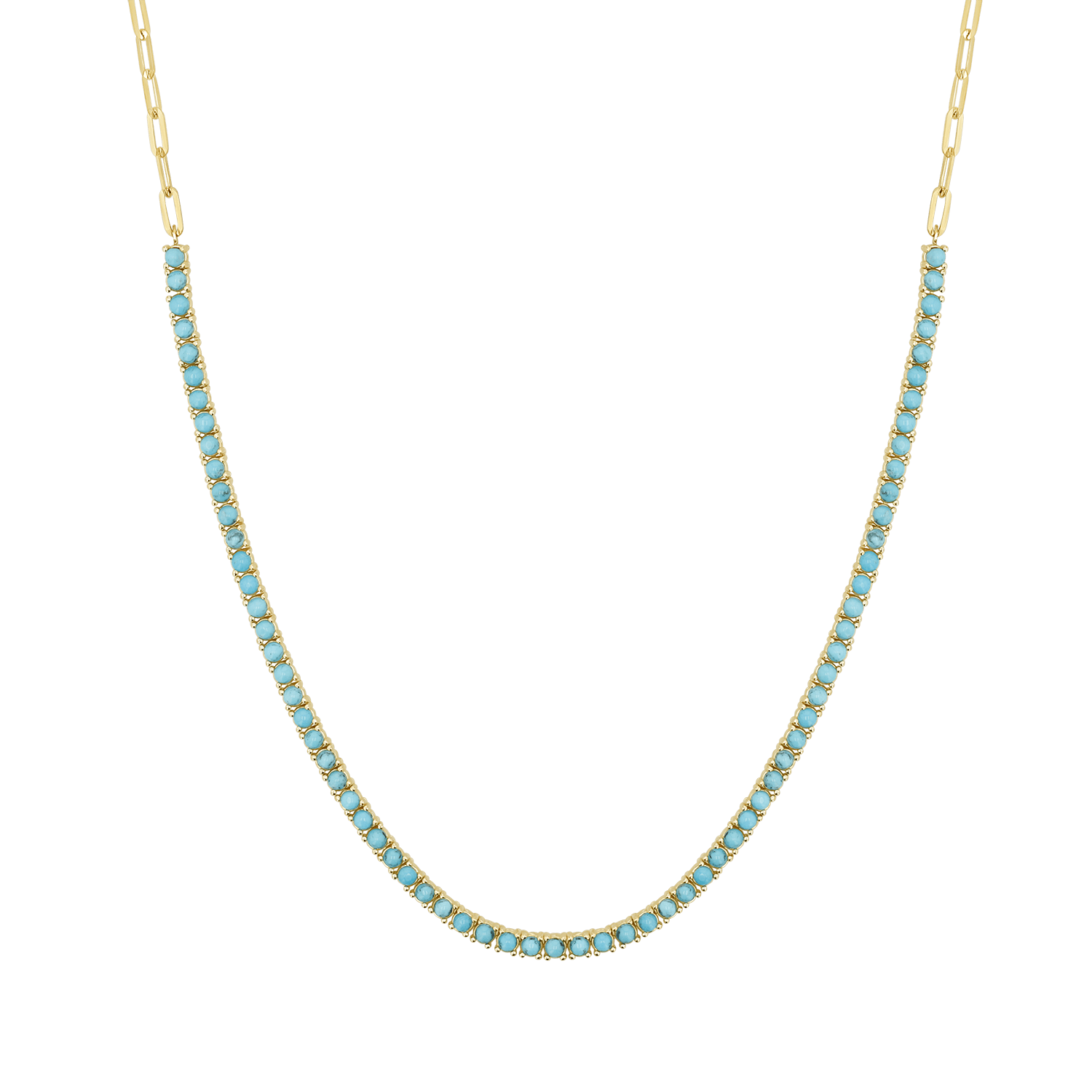 Turquoise Tennis Necklace - Lotus Diamond
