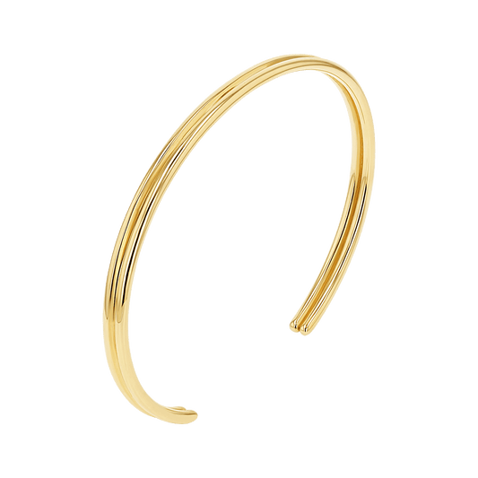 Twin Bar Cuff - Lotus Diamond