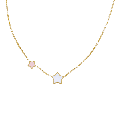 Twinkle Star Enamel Necklace - Lotus Diamond