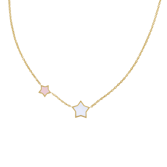 Twinkle Star Enamel Necklace - Lotus Diamond