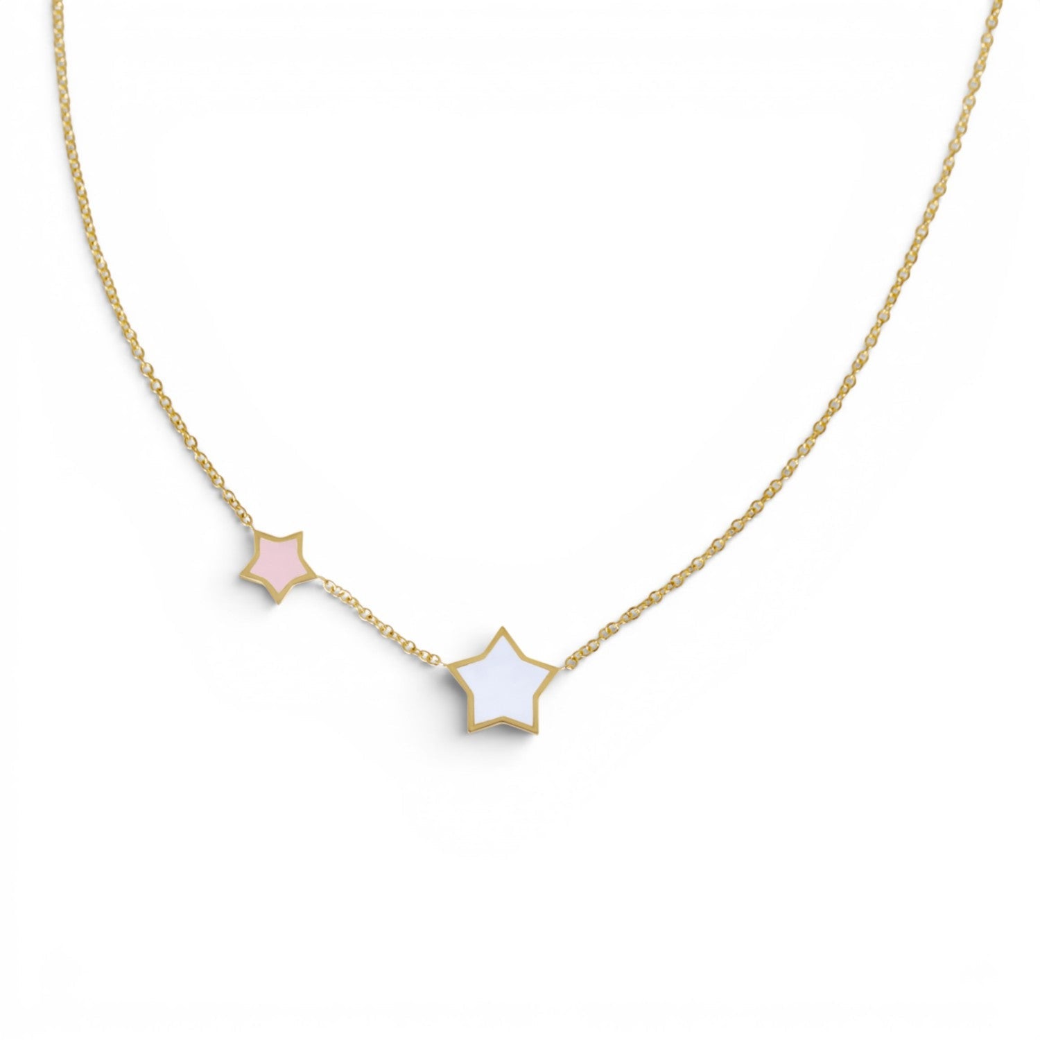 Twinkle Star Enamel Necklace - Lotus Diamond