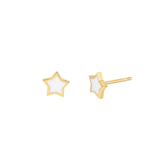 Twinkle Star Enamel Stud Earrings - Lotus Diamond