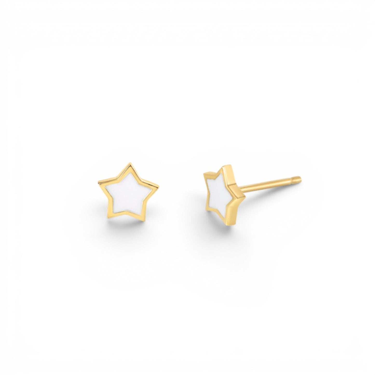 Twinkle Star Enamel Stud Earrings - Lotus Diamond