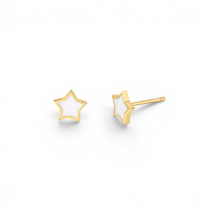 Twinkle Star Enamel Stud Earrings - Lotus Diamond