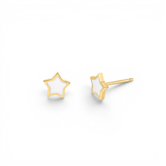 Twinkle Star Enamel Stud Earrings - Lotus Diamond